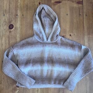 Offline By Aerie Ribbed Cropped Sweater Hoodie Brown‎ Ombré Long Sleeve Small A8